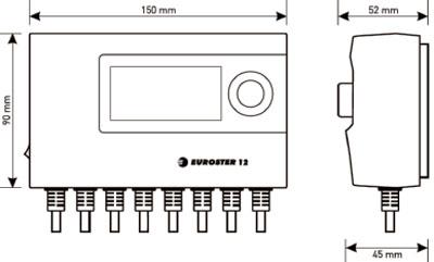 Рис.1. Габариты Euroster 12 контроллера