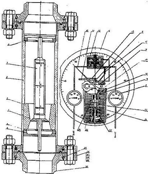 Рис.1. Схема ротаметра РП-1ЖУЗ